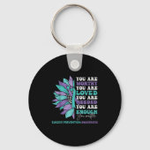 Sunflower Motivational Suprt Suicide Prevention Aw Sleutelhanger (Voorkant)