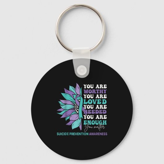 Sunflower Motivational Suprt Suicide Prevention Aw Sleutelhanger (Voorkant)