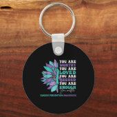 Sunflower Motivational Suprt Suicide Prevention Aw Sleutelhanger (Voorkant)