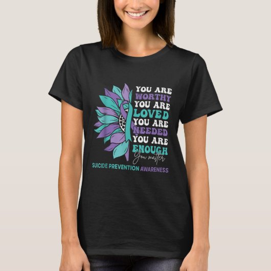 Sunflower Motivational Suprt Suicide Prevention Aw T-shirt (Voorkant)