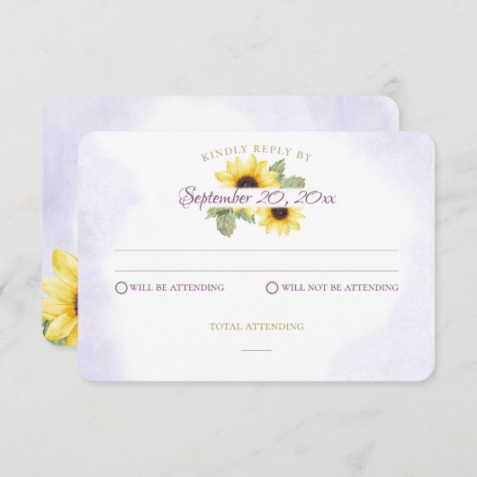 Sunflower Mountain Lavender Response Kaart (Voorkant / Achterkant)