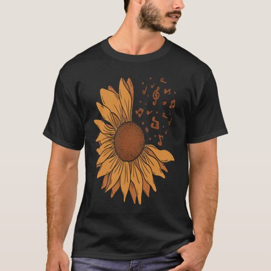 Sunflower Music Note  Cute Sun Flower   Teacher T-shirt (Voorkant)