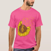 Sunflower Music Note Music Lovers retro T-shirt (Voorkant)