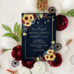 Sunflower Navy Blue Burgundy Wood Floral Weddensch Kaart<br><div class="desc">Creëer de perfecte huwelijksuitnodiging met deze warme, trendy zonnebloem, blauw en bruine waterverf florale design, bogundy en blauw blauw hout achtergronden, zoete snaarlichten en handgeschreven script typografie. De ontwerper van het contact voor de passende producten. Hartelijk dank voor uw steun aan ons kleinbedrijf, dat waarderen we echt! We zijn zo...</div>