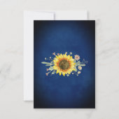 Sunflower Navy Blue Mason Jar Lights Wedding RSVP Kaartje (Achterkant)