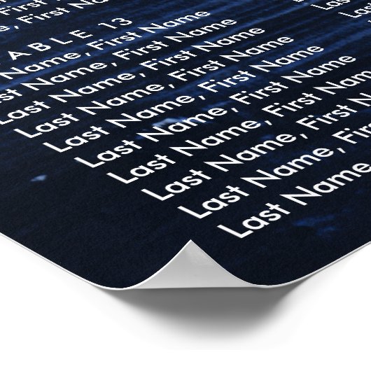 Sunflower Navy Blue Wedding Seating Chart 16 Poster (Hoek)