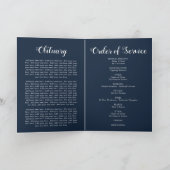 Sunflower Navy & Gold Elegant Funeral Programme Programma (Binnen)