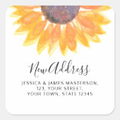 Sunflower New Address Square Sticker (Voorkant)