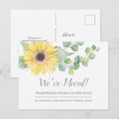 Sunflower New Home Sweet Home Moving Announcemet Briefkaart (Voorkant / Achterkant)