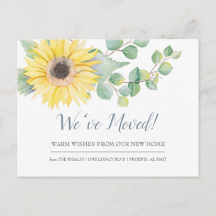 Sunflower New Home Sweet Home Moving Announcemet Briefkaart