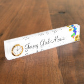 Sunflower New Jersey County Kaart Desk Naambordje (Zijkant)