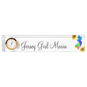 Sunflower New Jersey County Kaart Desk Naambordje