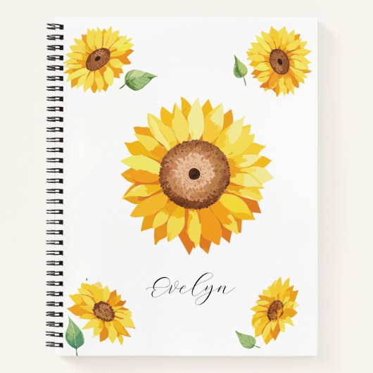 Sunflower Notebook – Design for Gentle Souls Notitieboek (Voorkant)