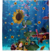 Sunflower Ocean Fish Showgordijn Douchegordijn (Voorkant)
