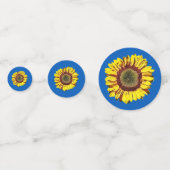 Sunflower Oekraïne National Sybol Blue Background Confetti (Achterkanten)