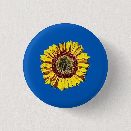 Sunflower Oekraïne National Sybol Blue Background Ronde Button 3,2 Cm (Voorkant)