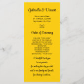 Sunflower on Blue Wedding Programme Programmakaart (Achterkant)