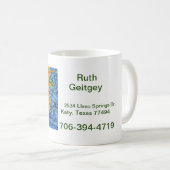 Sunflower on Burst of Blue background Label Koffiemok (Voorkant rechts)