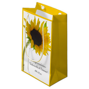 Sunflower on White Wedding Gefeliciteerd Klein Cadeauzakje