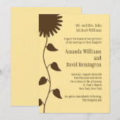Sunflower on Yellow Wedding Invitation Kaart (Voorkant / Achterkant)