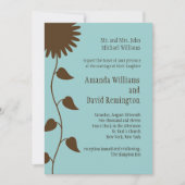 Sunflower op Blue Wedding Invitation Kaart (Voorkant)
