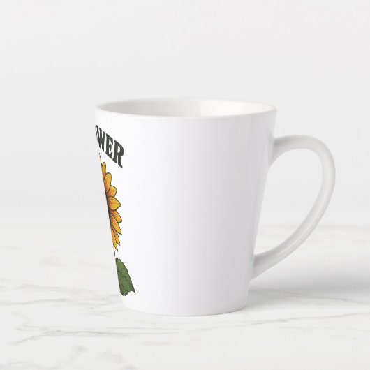 Sunflower painting mug latte mok (Rechts)