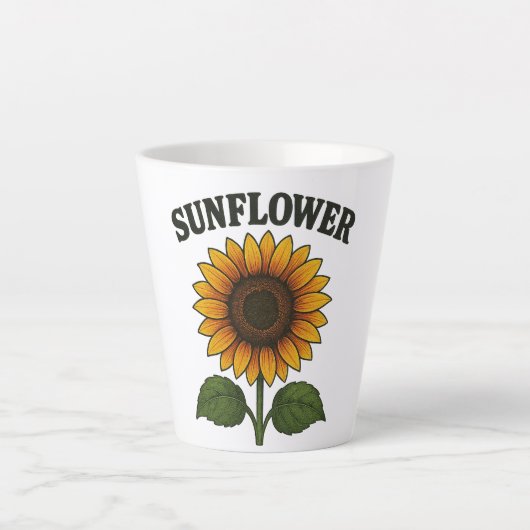 Sunflower painting mug latte mok (Voorkant)