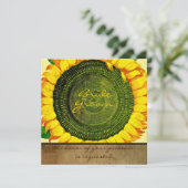 Sunflower Parchment Square Weddenschap Kaart (Staand voorkant)