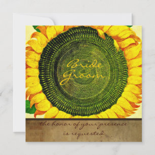 Sunflower Parchment Square Weddenschap Kaart