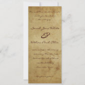 Sunflower Parchment Tall Wedding Invitation Kaart (Achterkant)