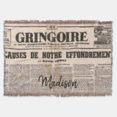 Sunflower Paris Frankrijk News Throw Blanket Deken (Voorkant)