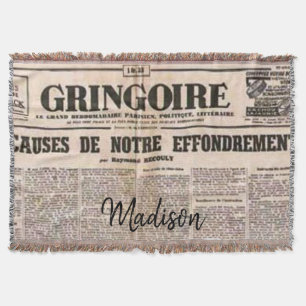 Sunflower Paris Frankrijk News Throw Blanket Deken