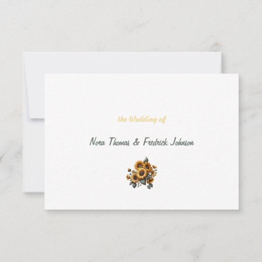 Sunflower Patch RSVP Response Kaart (Achterkant)