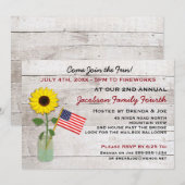 Sunflower Patriottische Partij, Reünie, BBQ Uitnod Kaart (Voorkant / Achterkant)