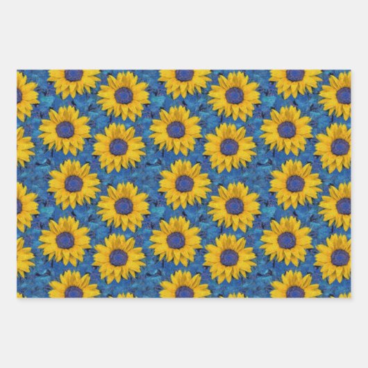 Sunflower Patroon Inpakpapier Vel (Voorkant 2)