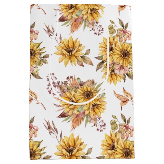 Sunflower Patroon Medium Cadeauzakje (Voorkant)