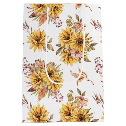 Sunflower Patroon Medium Cadeauzakje (Achterkant)