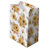 Sunflower Patroon Medium Cadeauzakje (Achterkant Gekanteld)