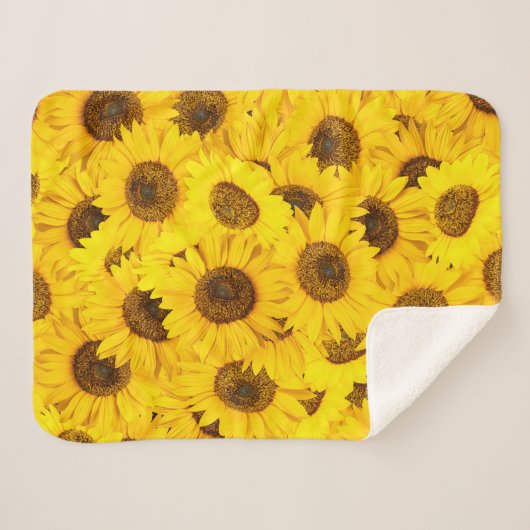 Sunflower Patroon Sherpa Deken (Voorkant (horizontaal))