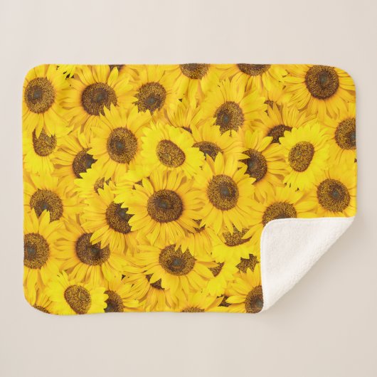 Sunflower Patroon Sherpa Deken (Voorkant (horizontaal))