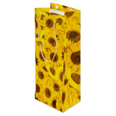 Sunflower Patroon Wijn Cadeautas (Achterkant Gekanteld)
