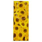 Sunflower Patroon Wijn Cadeautas (Voorkant)