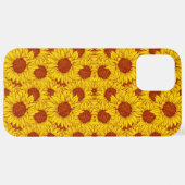 Sunflower Pattern – Bright Yellow Floral Aesthetic iPhone Hoesje (Achterkant horizontaal)