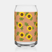 Sunflower Pattern Design – Cute Floral Aesthetic Blikvorm Glas (Voorkant)