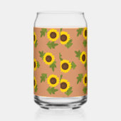 Sunflower Pattern Design – Cute Floral Aesthetic Blikvorm Glas (Rechts)