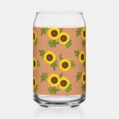 Sunflower Pattern Design – Cute Floral Aesthetic Blikvorm Glas (Links)