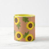 Sunflower Pattern Design – Cute Floral Aesthetic Mok (Midden)