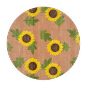 Sunflower Pattern Design – Cute Floral Aesthetic Snijplank (Voorkant)