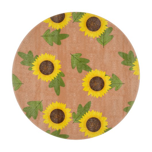 Sunflower Pattern Design – Cute Floral Aesthetic Snijplank (Voorkant)