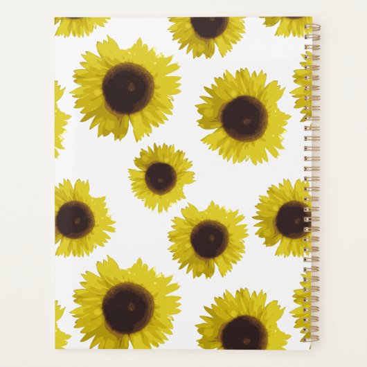 Sunflower Pattern Floral Custom Name 2026 Planner (Achterkant)